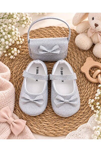 BEBLUXBABY مجموعة حقيبة وحذاء (باليه) لامعة للفتيات الصغيرات