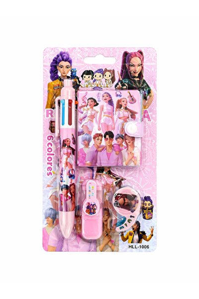 GIA'S WORLD KPOP Κυνηγοί Δαιμόνων Κορίτσια Ροζ Σετ με Σχέδια για Σχολείο/Νηπι...