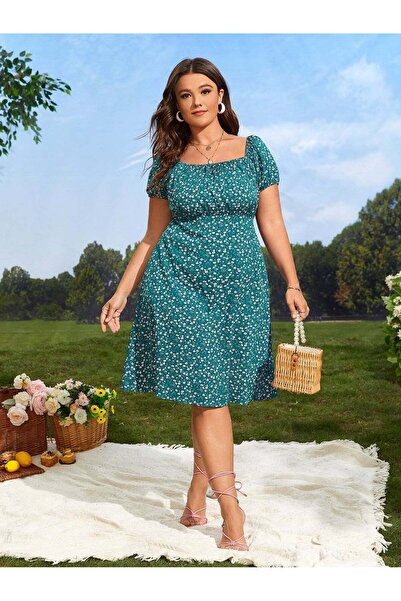 Sheya Rochie midi, verde - 4XL