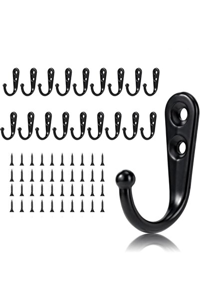 GENERAL 20pcs Wall Mounted Coat Hook, Robe Hooks Cloth Hanger Coat Hanger, Mu...