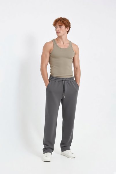 Machi Erkek 3 İplik Baggy Oversize Bol Paça Eşofman Altı Arka Cepli İçi Şardo...