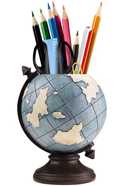 KASTWAVE Globe Pen Pencil Holder for Desk, Creative Pencil Cup Desktop Organi...