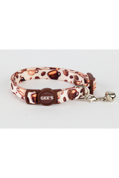GEE'S Premium Güvenlik Kilitli (Safety Click) Coffee Mood Kedi Boyun Tasması