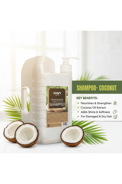 Ican London Professional Complex Coconut Shampoo 5 Litre – Moisturising & Nourishing Shampoo for Dry & Damaged Hair