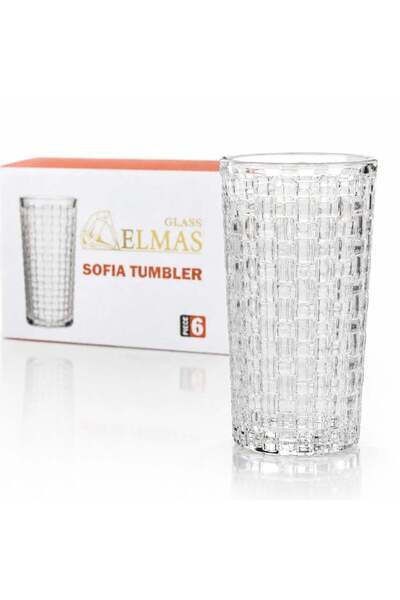 JML Pahar din Sticla 13.5x7cm, Transparent 6/set, cu Model Tip Cristal