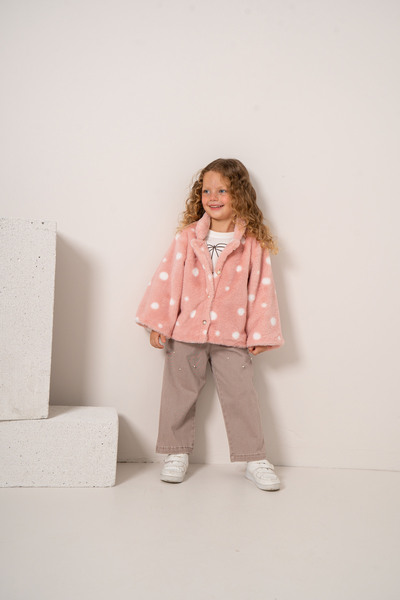 JNF kids Baby Girl & Child Plush Jacket and Pants 3-Piece Set