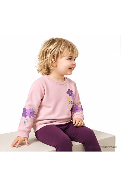 ebebek Hello Baby HelloBaby Kız Bebek Sweatshirt-Tayt Çiçek Baskılı Bisiklet ...