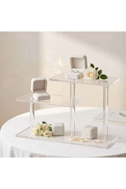 Rassam Al Khaleej حامل عرض أكريليك شفاف بثلاث طبقات، مقاس 30 × 10 × 20 سم، يس...