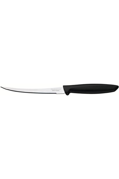 TRAMONTINA Plenus Tomato Knife with Stainless-Steel Blade and Black Polypropy...