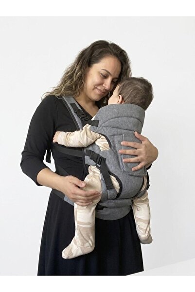 Gri Bel & Sırt Destekli 4-12 kg Ergonomik Kanguru Çok Yönlü Ayarlanabilir