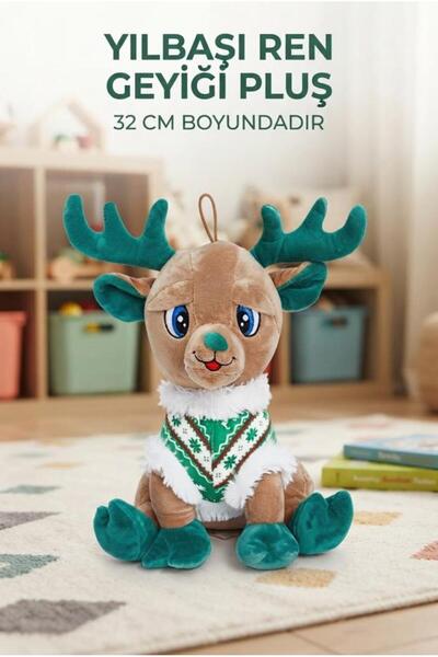 Tıfıl Toys Plush Reindeer 32 cm Cute and Comfortable: Plush Sleeping Pillow a...