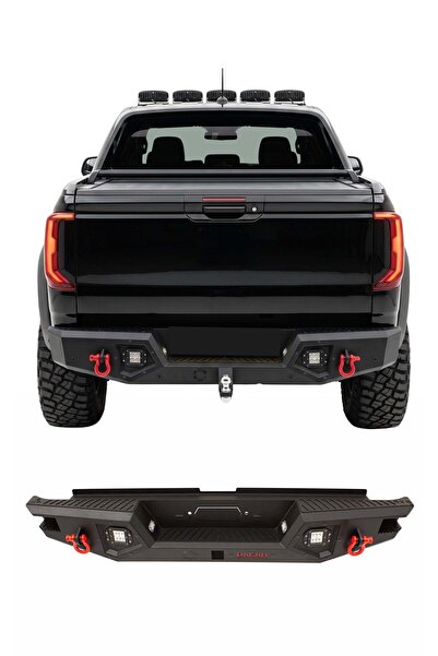 OMAC Volkswagen Amarok 2022-2027 Uyumlu Araca Özel Dakar Çelik Arka Tampon Ledli
