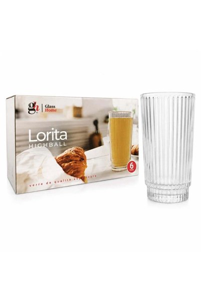 JML Pahar din Sticlă 6/set, 12cm, Model Striat, Transparent