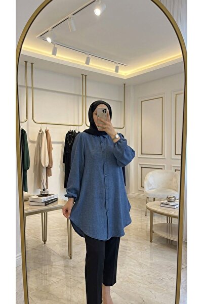 modapark.ist Women's Front Buttoned Linen Shirt and Trousers Set