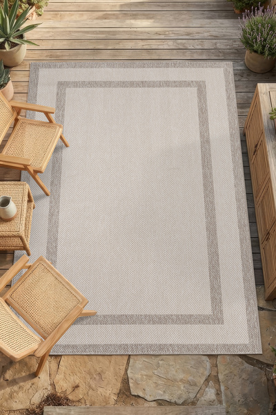 HÜNKAR HALI Roma Bej Vizon Leke Tutmaz Kaymaz Tabanlı Modern Polyester Sisal ...