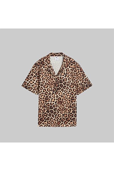Puma Γυναικείο υφαντό πουκάμισο LEO LUXE σε χαλαρή γραμμή με ολόσωμο σχέδιο