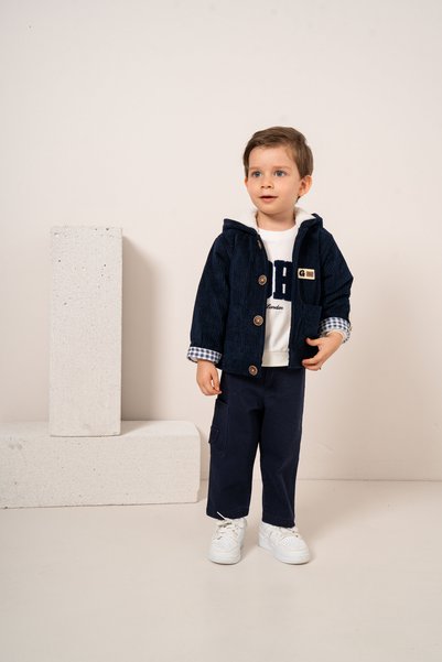 JNF kids Baby Boy & Child Hooded Plush 3-Piece Set