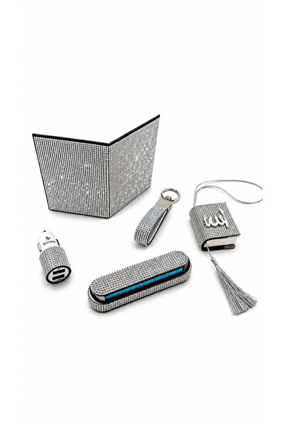 EFEAKS Silver Stone 5 Piece Premium Car Interior Accessory Set Luxury Auto De...