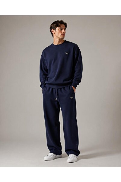 StormWear Men's Oversize Crew Neck Sweatshirt Wide Leg Sweatpants Set - Soft ...