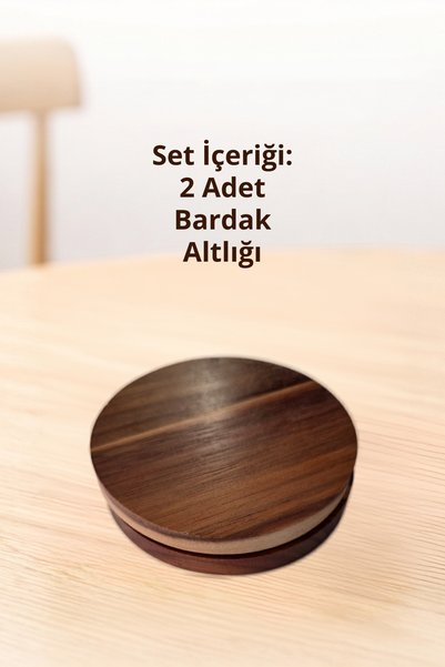 Yuvora Wooden Coaster Set of 2 Wooden Coasters with Bottle Opener and Stand Presentation Set