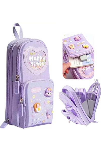 GENERAL Large Capacity Pencil Case for Girls, 3-Layer 6-Compartment Pencil Po...