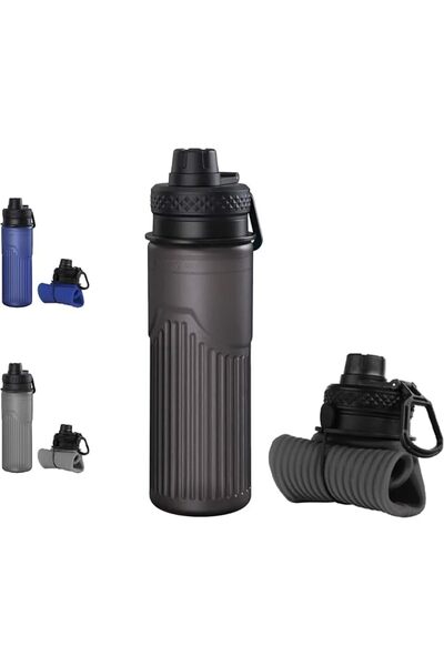 Tazweeq 24oz Foldable Water Bottle Leak Proof Silicone Collapsible Travel
