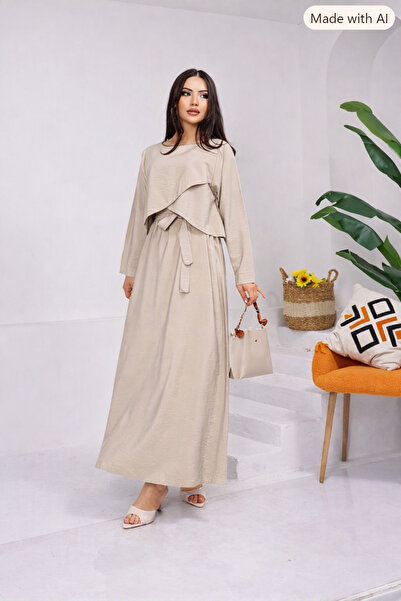 Elaxi Women's Hijab Woven Modal Oversize Dress