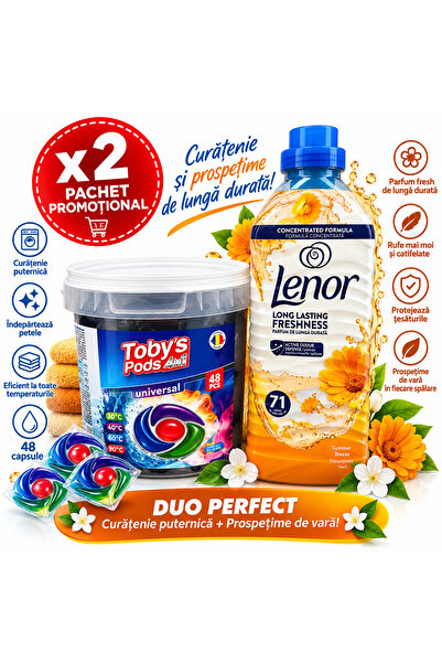 lenor Τα πακέτα του Τόμπι περιλαμβάνουν 48 πλύσεις + Σάμερ Μπριζ 71 πλύσεις