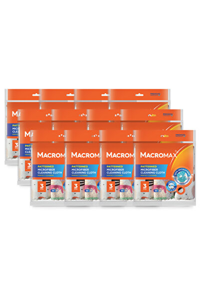 MACROMAX 12x lavete din microfibră cu model, 3 buc.