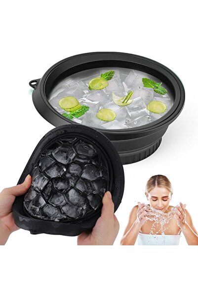 OASISGALORE Ice Face Bowl with Built-In Tray, Silicone Foldable & Hanging Fac...