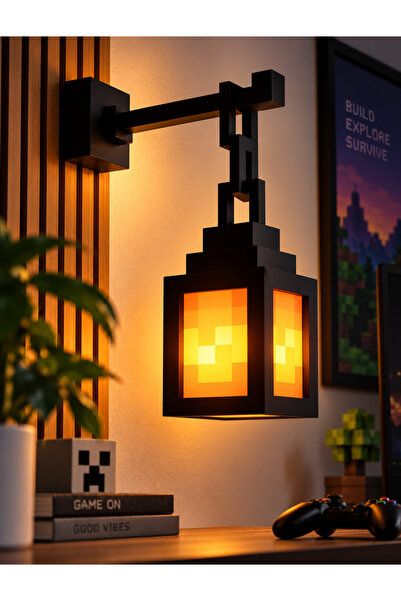 3Doruk Minecraft Tarzı Piksel LED Duvar Lambası – Dekoratif Gaming Oda Aydınl...