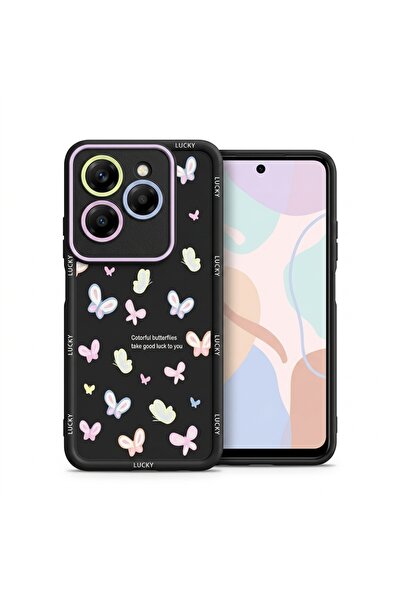 Nezih Case Tecno Spark 20 Pro ile Uyumlu Kamera Korumalı Sevimli Desenli Sili...