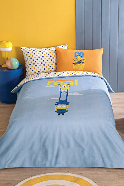 Puffy Minions Do Want 100% Cotton Single Duvet Cover Set - Indigo