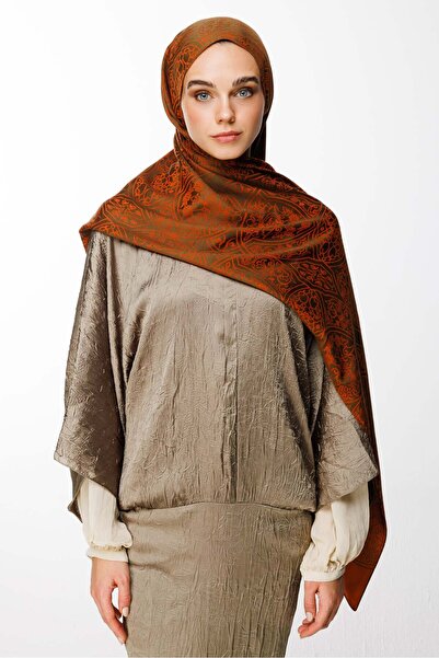 Mooncorn Morocco Pattern Double-Sided Shawl Dark Khaki-Cinnamon
