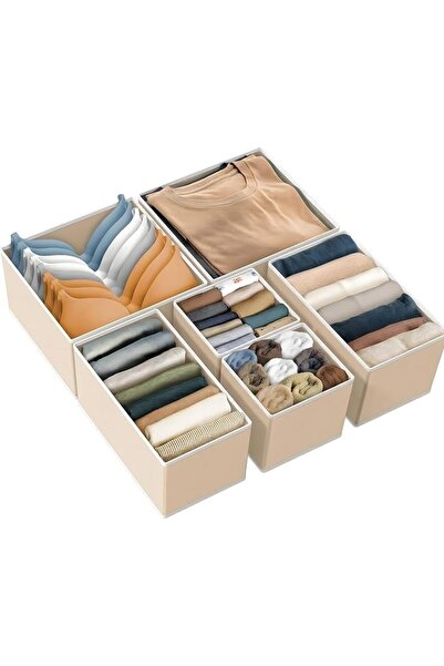 Beauenty Drawer Organizer, Foldable Closet Storage Dividers, Underwear Organi...