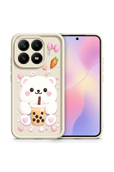 Nezih Case Mi 15T Pro ile Uyumlu Kamera Korumalı Sevimli Desenli Silikon Kılıf