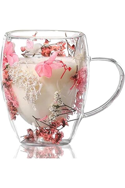 Tazweeq Double Walled Glass Coffee Mugs, Insulated Heat Resistant, With Handl...