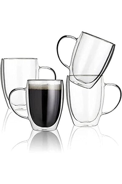 Generic Faansy Glass Coffee Mugs with Handle,8.5 Ounces Coffee Glass,Clear Es...