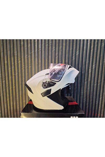 RS2 JK902 MAT BEYAZ ÇENE AÇILIR MOTOSİKLET KASKI (ECE BELGELİ)