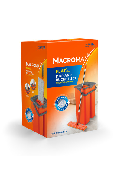 MACROMAX Set de curățare mop și găleată plat