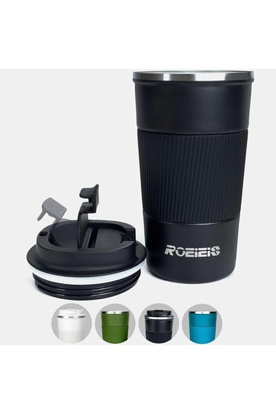ROEIEIS كوب قهوة للسفر سعة 17 أونصة، كوب قهوة معزول للمشروبات الساخنة والبارد...