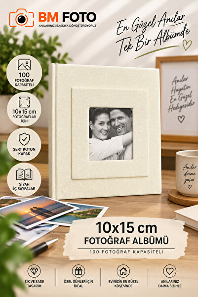 BM Foto 10x15 cm Koton Fotoğraf Albümü 100'lü – 100 Fotoğraf Kapasiteli Resim...