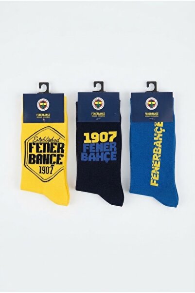 Fenerbahçe جوارب مرخصة للكبار، مجموعة من 3 جوارب، مجموعة جوارب باللون الأصفر ...