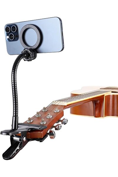 EXCEFORE Guitar Head Phone Holder Mount, Magnetic Phone Holder for Live Broad...
