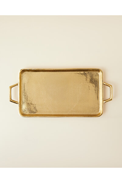 English Home Fiore Alüminyum Dekoratif Tepsi 42x18 cm Gold