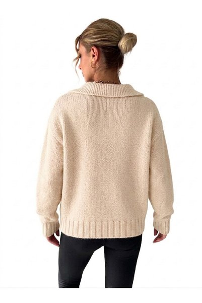 AÇELYA TEKSTİL The Sweetest Thing of the New Season Polo Collar Women's Knitwear "The Energetic Color of the Season + Soft Texture + Everyday Elegance"