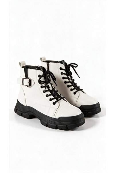 ALOGO Women's combat Combat Boots , waterproof, with laces and side buckle, t...
