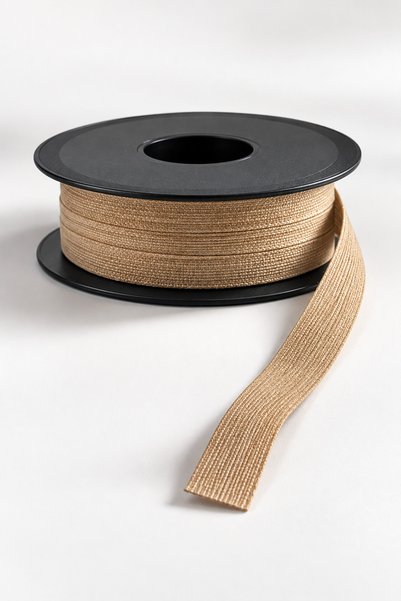 kubbe tekstil aksesuar Beige Linen Ribbon 1.5 cm – 1 Roll 20 Meters – Gift Wrapping, Flower Bouquet, Event and Decoration Ribbon