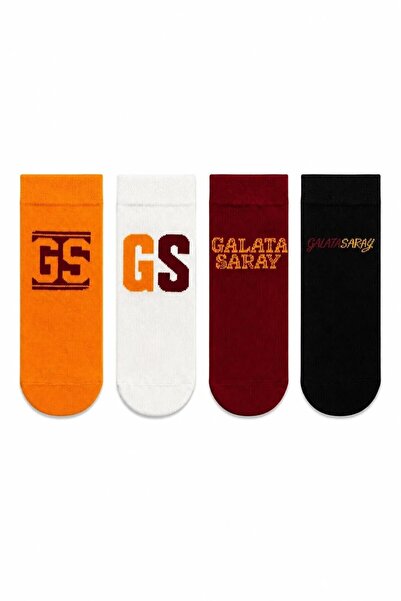 Galatasaray Lisanslı Taraftar Unisex Yetişkin Patik Çorap, 4'lü Patik Çorap S...