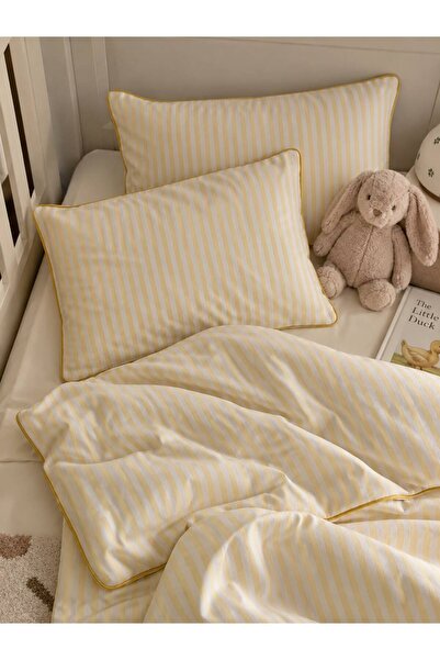 H&C COOLBOY H&C Baby Bedding Set Linen Textured 4-Piece Ribbed Striped Crib 1...